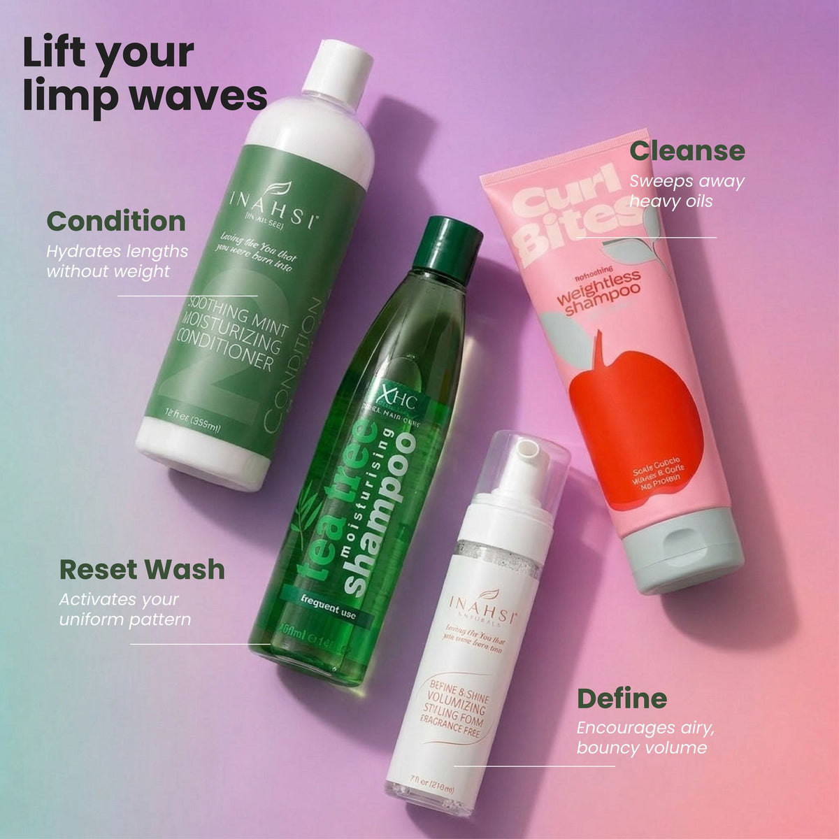 CurlyNest Starter Kit for Wavy Hair 2A-2B - Weightless Volume - Cuidado capilar personalizado - Curly Nest Spain