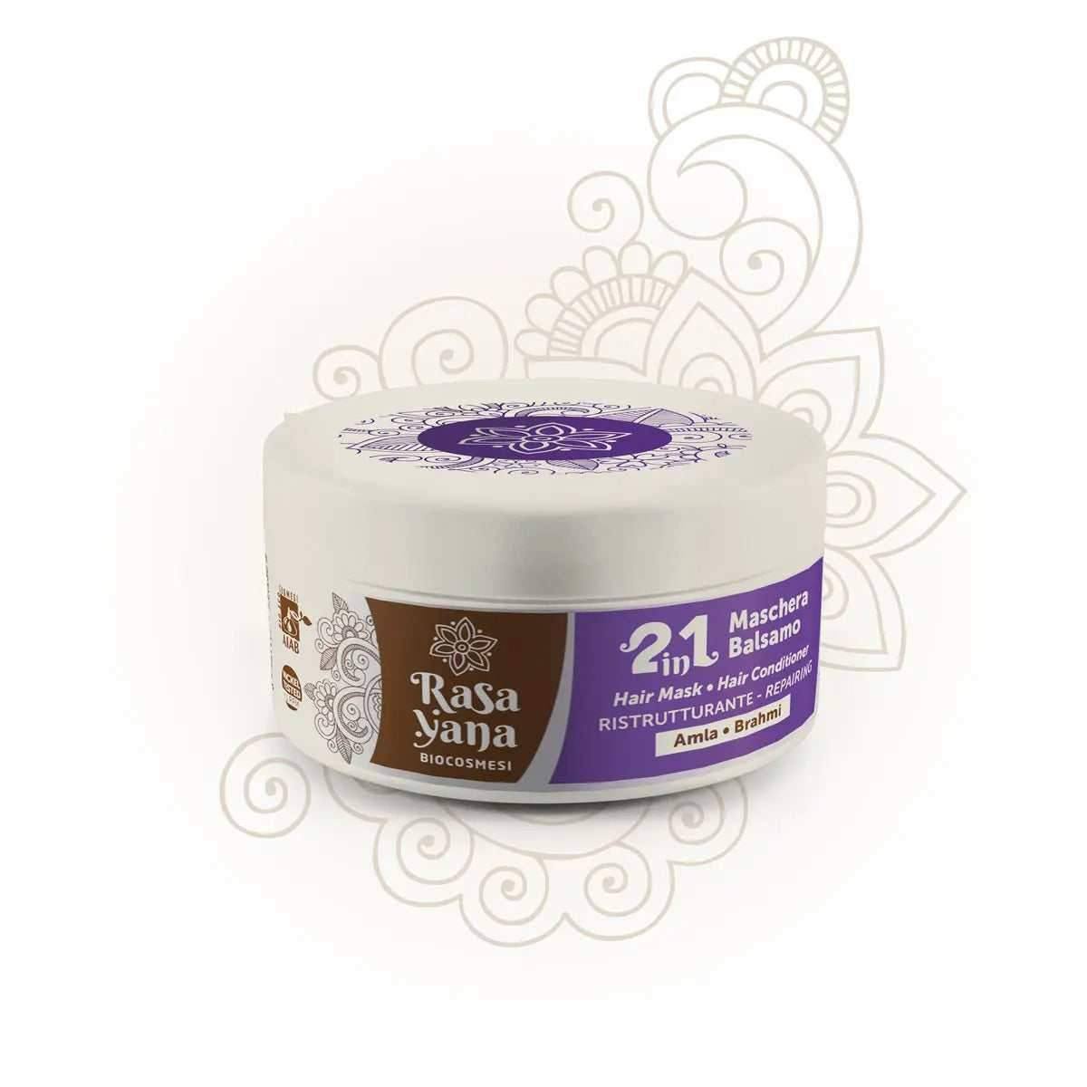 Rasayana Biocosmesi 2 in 1 Maschera Balsamo Hair Conditioner Ristrutturante - Acondicionador hidratante - Curly Nest Spain