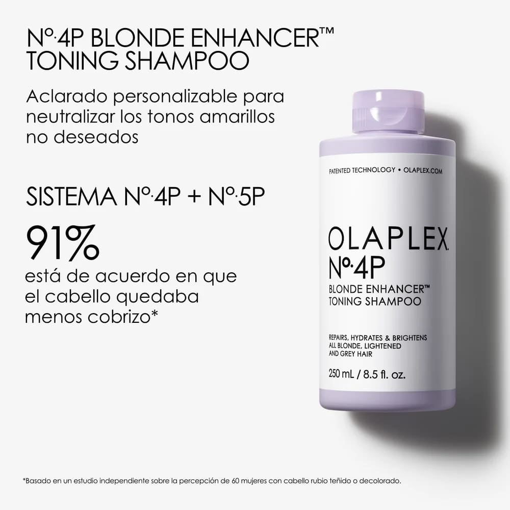 Olaplex Nº4P Blonde Enhancer Toning Shampoo - Champú tonificante - Curly Nest Spain