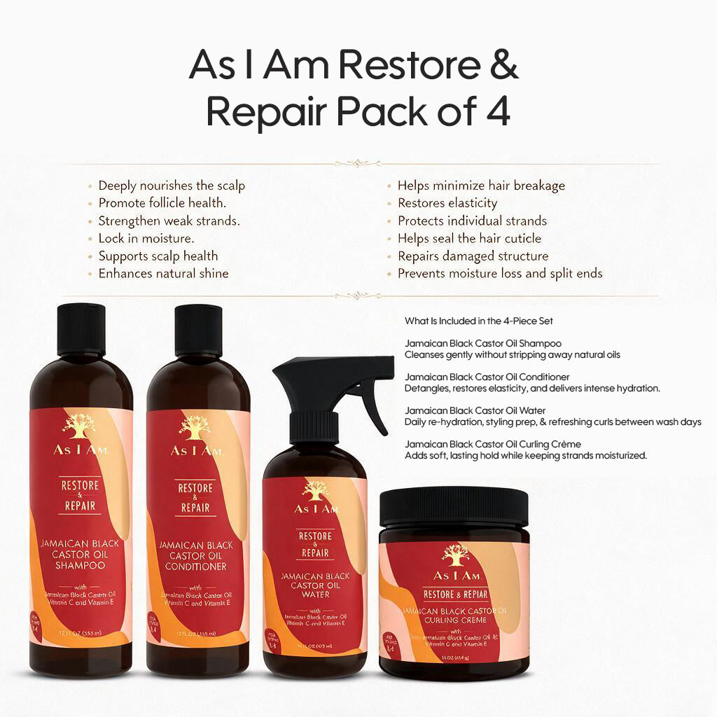 As I Am Restore & Repair Pack of 4 - All - Curly Nest Spain