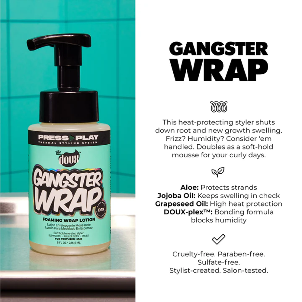 The Doux Press Play Gangster Wrap Foam Wrap Lotion 8oz - Espuma fijadora - Curly Nest Spain