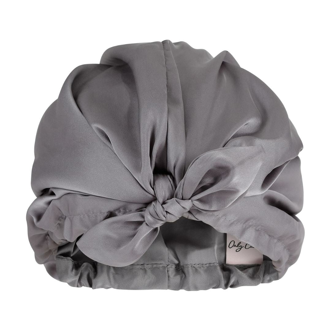 Only Curls Satin Lined Hair Turban Slate Gray - Turbante - Curly Nest Spain
