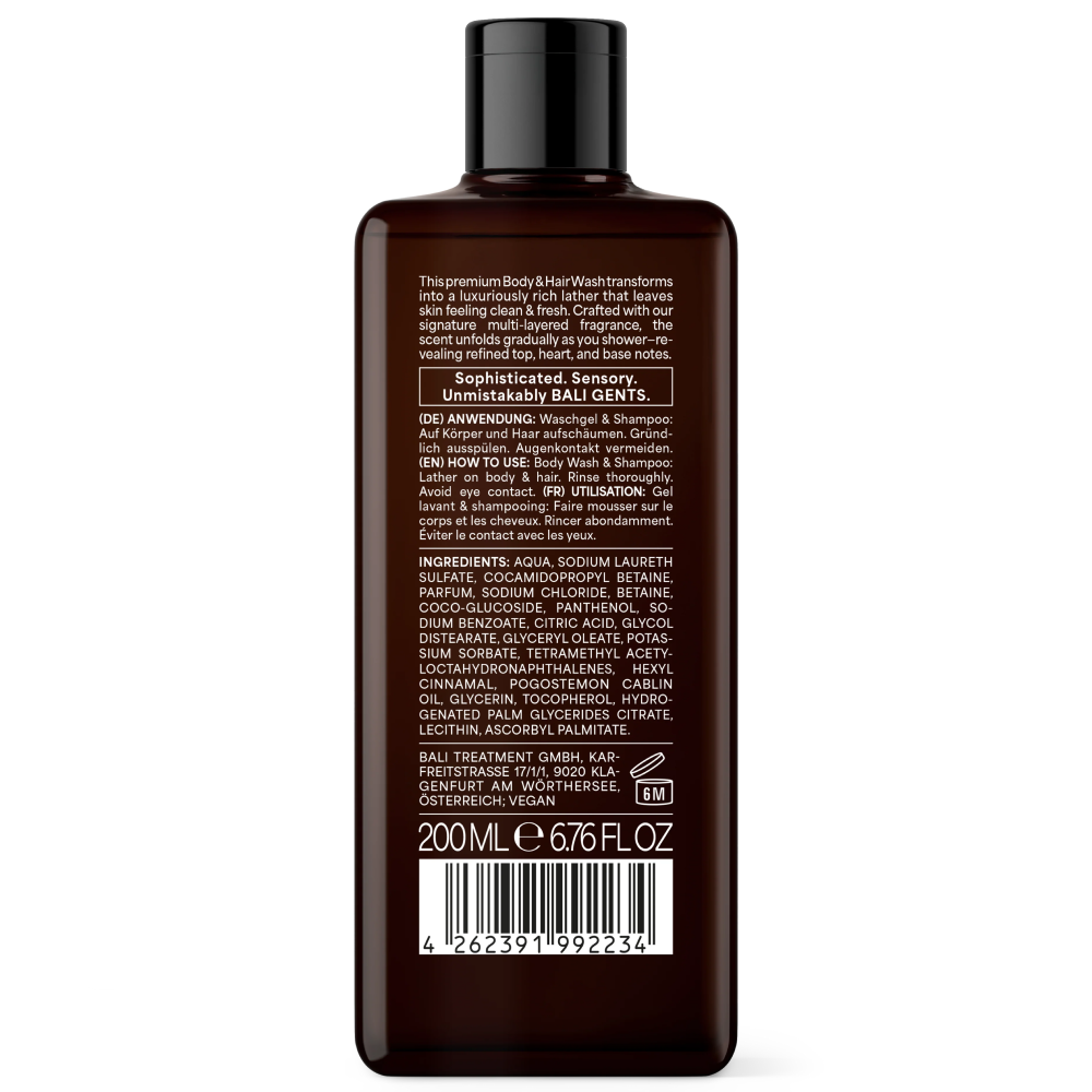 Bali Gents Bodywash Sandalwood Leather 7 200ml - Douchegel - Curly Nest Spain