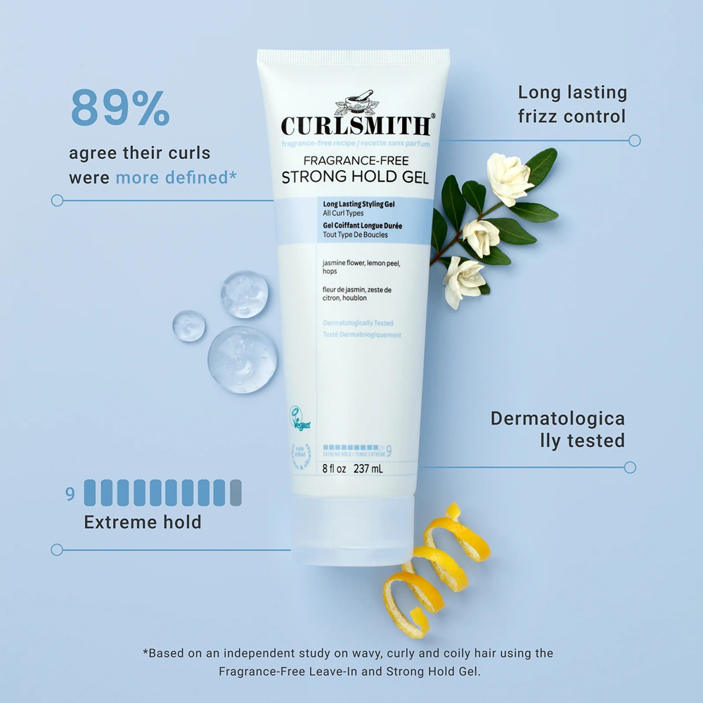 Curlsmith Fragrance-Free Strong Hold Gel 237ml - Styling Gel - Curly Nest Spain