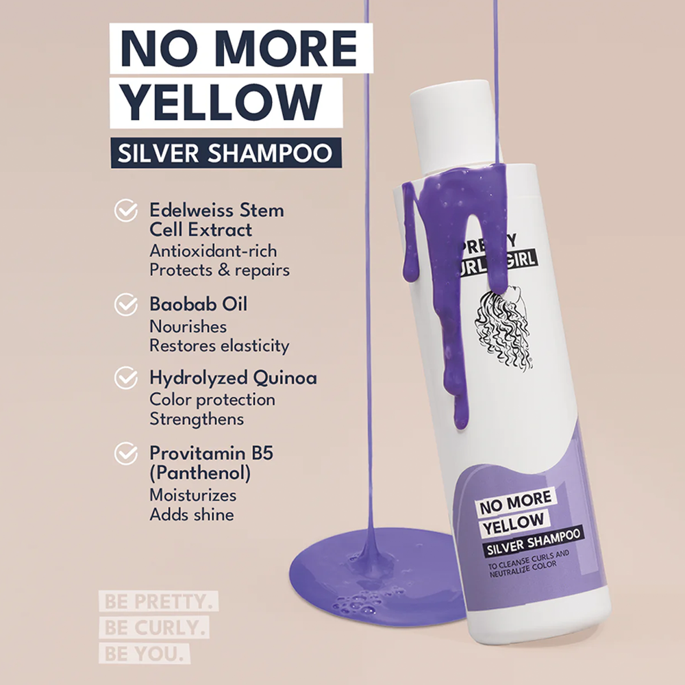 Pretty Curly Girl No More Yellow Silver Shampoo - Champú tonificante - Curly Nest Spain