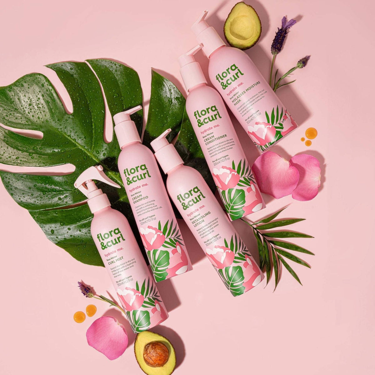Flora &amp; Curl Hydrate Me Rose Water Curl Mist 250ml - Refrescador de rizos - Curly Nest Spain