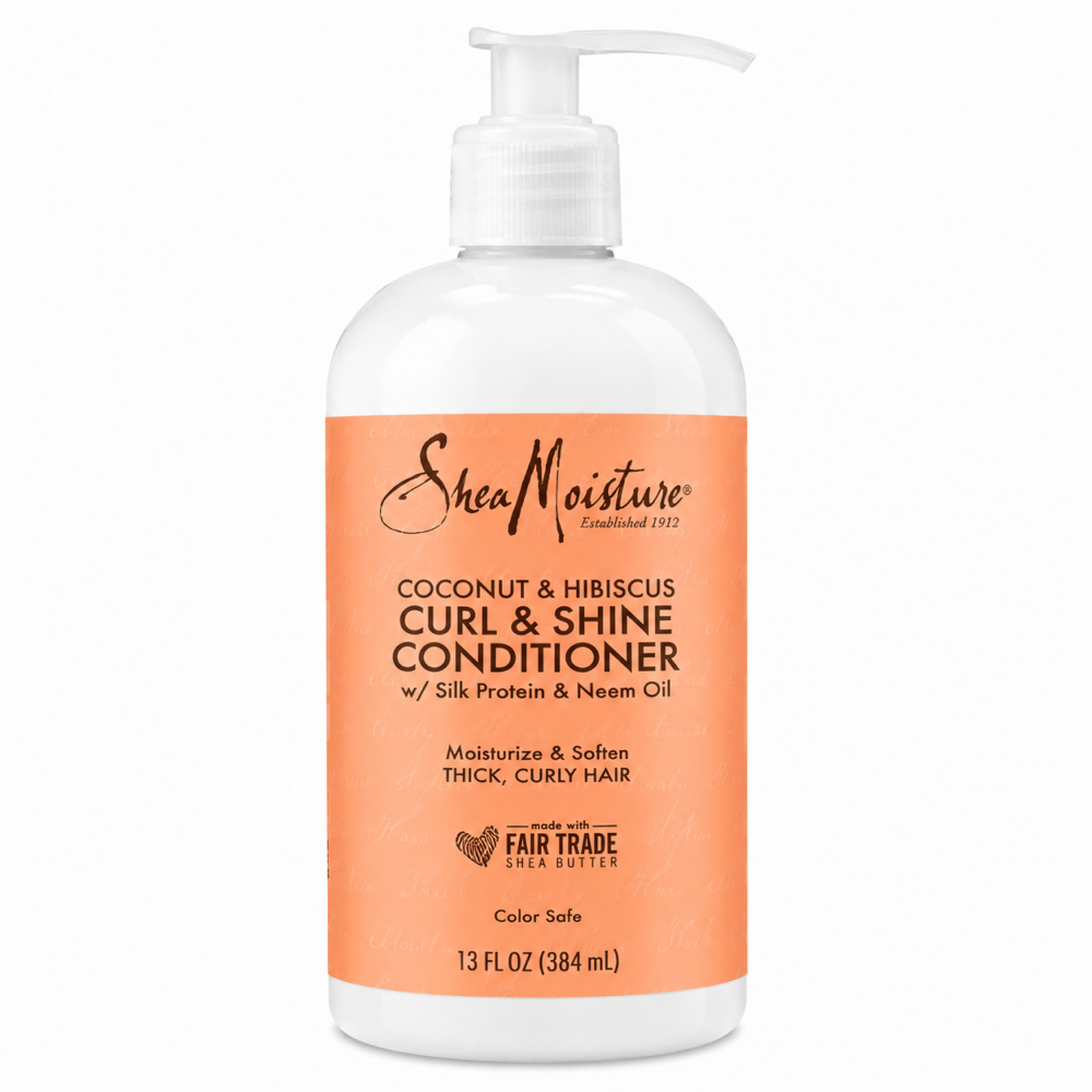 Shea Moisture Coconut &amp; Hibiscus Curl &amp; Shine Shampoo and Conditioner Pack - All - Curly Nest Spain
