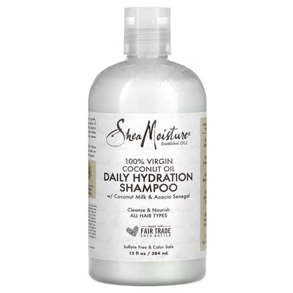 Shea Moisture 100% Virgin Coconut Oil Daily Hydration Shampoo 384ml - Todo - Curly Nest Spain