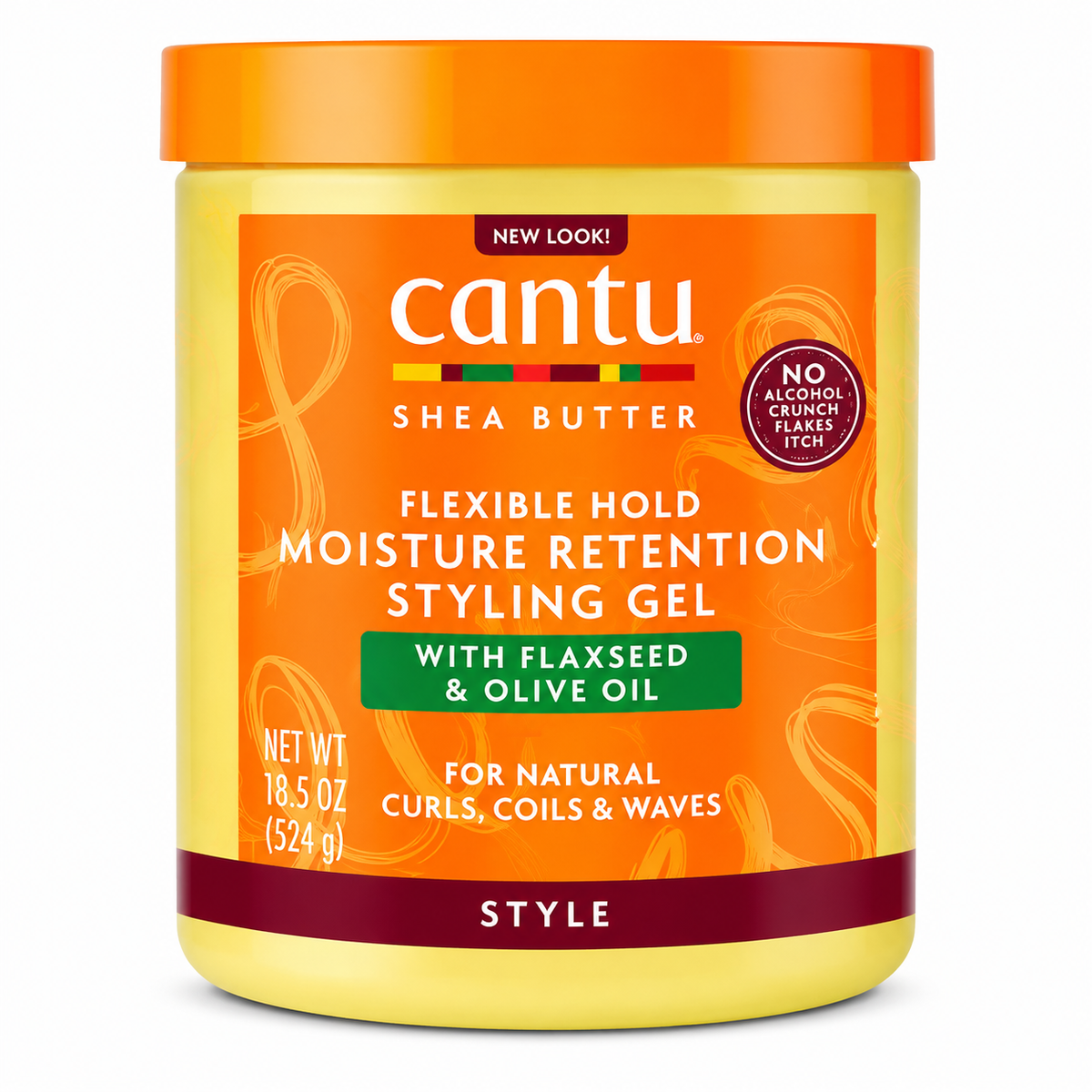 Cantu Maximum Hold Moisture Retention Flaxseed &amp; Olive Oil Styling Gel 524g - All - Curly Nest Spain