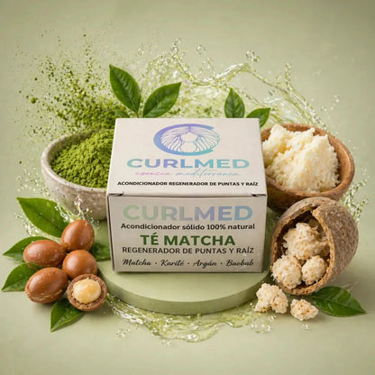 CurlMed Solid Shampoo Brittle Hair Matcha Tea 80g - Champú sólido - Curly Nest Spain