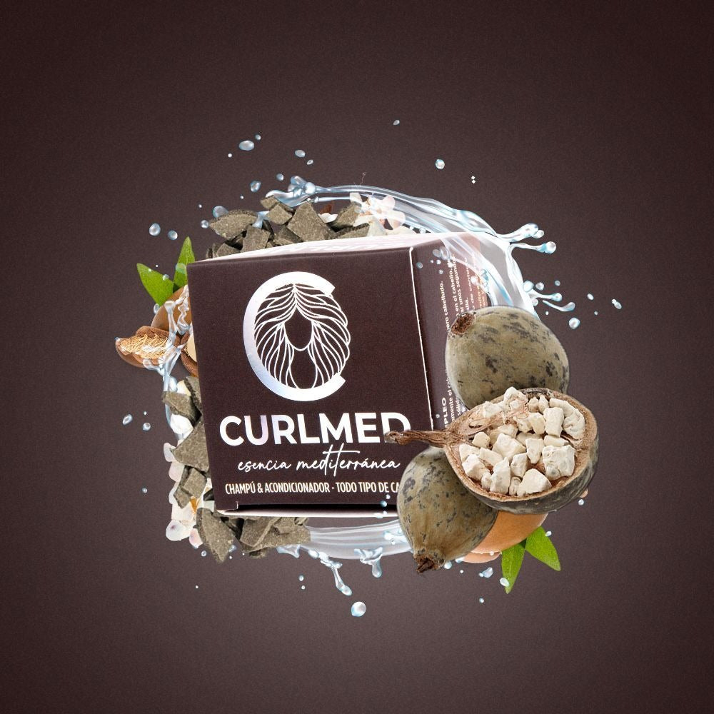 CurlMed Solid Shampoo + Conditioner for All Hair Types 70g - Champú y acondicionador 2 en 1 - Curly Nest Spain