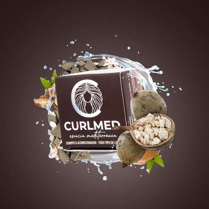 CurlMed Solid Shampoo + Conditioner for All Hair Types 70g - Champú y acondicionador 2 en 1 - Curly Nest Spain