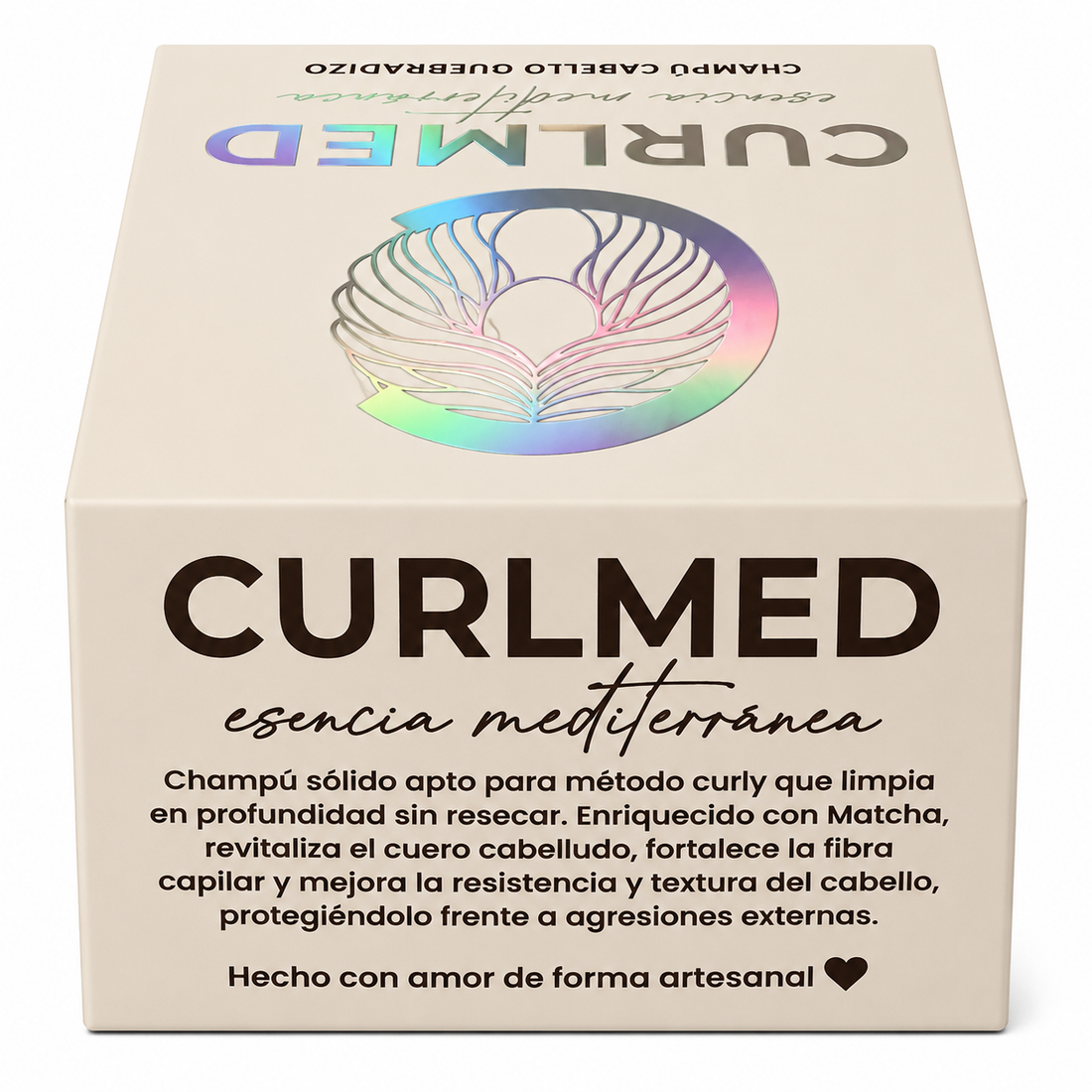 CurlMed Solid Shampoo Brittle Hair Matcha Tea 80g - Champú sólido - Curly Nest Spain