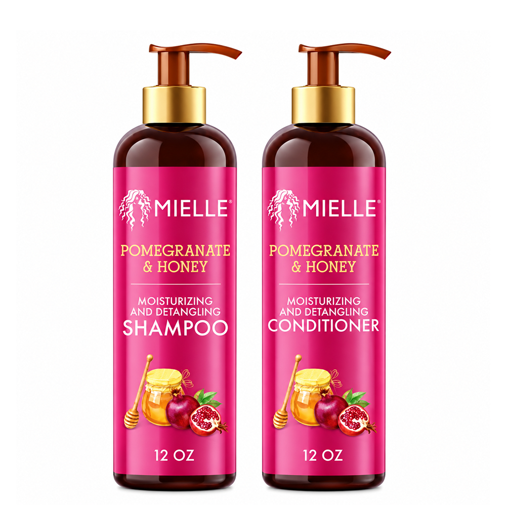 Mielle Pomegranate &amp; Honey Shampoo+Conditioner Duo - Champú y acondicionador 2 en 1 - Curly Nest Spain
