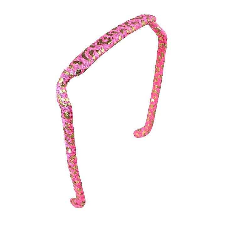 Zazzy Bandz Pink and Gold Cheetah Wrapped - Diademas - Curly Nest Spain