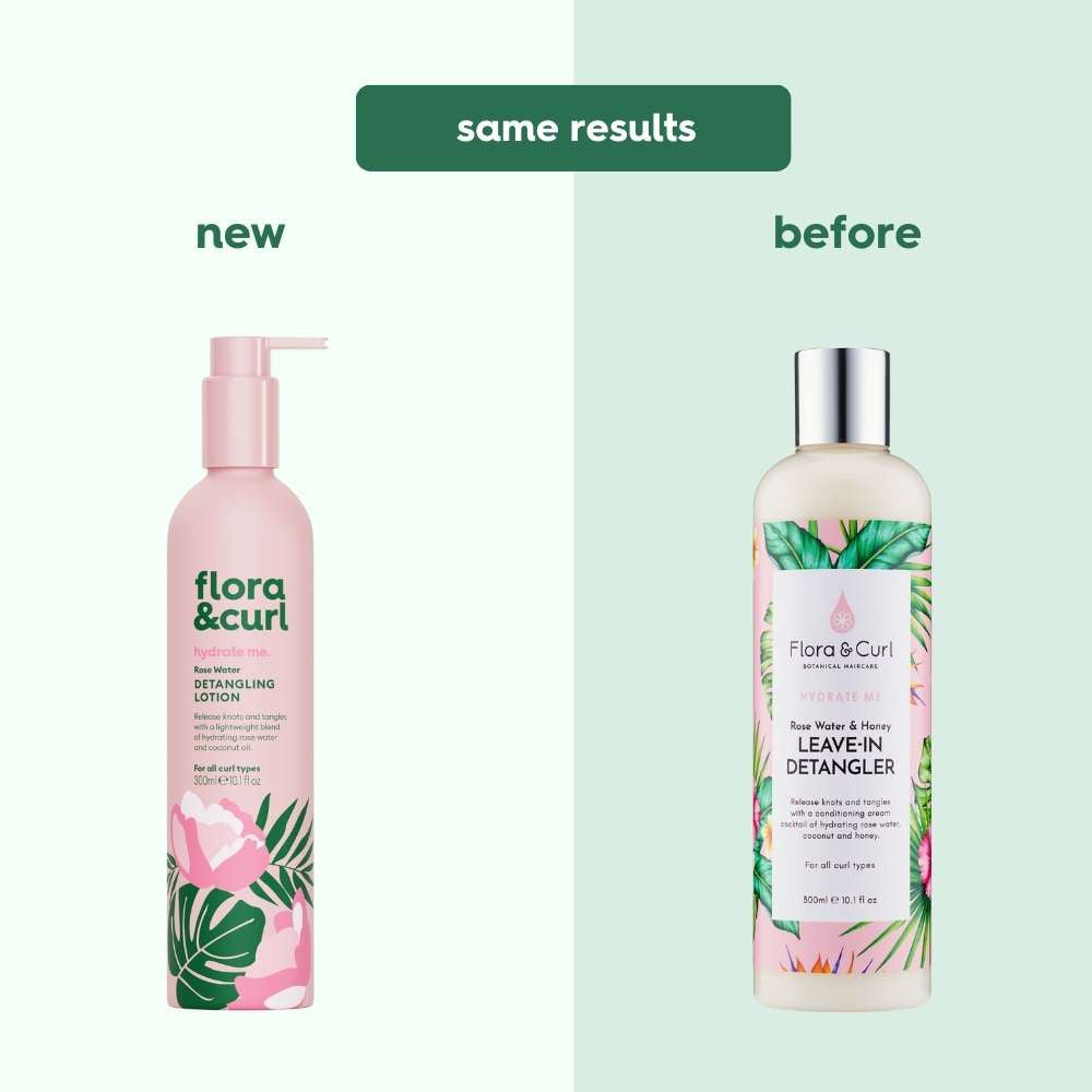 Flora &amp; Curl Hydrate Me Rose Water Detangling Lotion 300ml - Leave-in - Curly Nest Spain