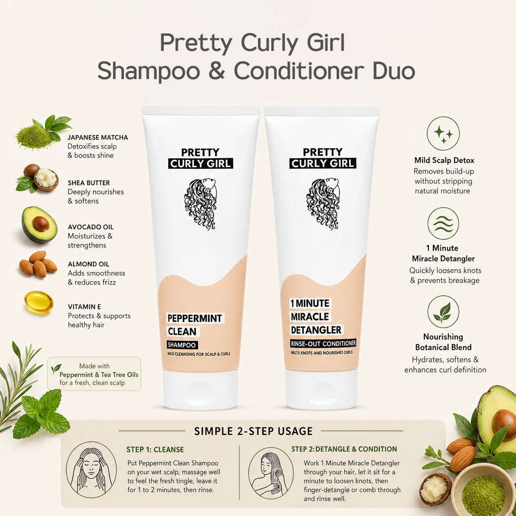 Pretty Curly Girl Shampoo &amp; Conditioner Duo - Champú y acondicionador 2 en 1 - Curly Nest Spain
