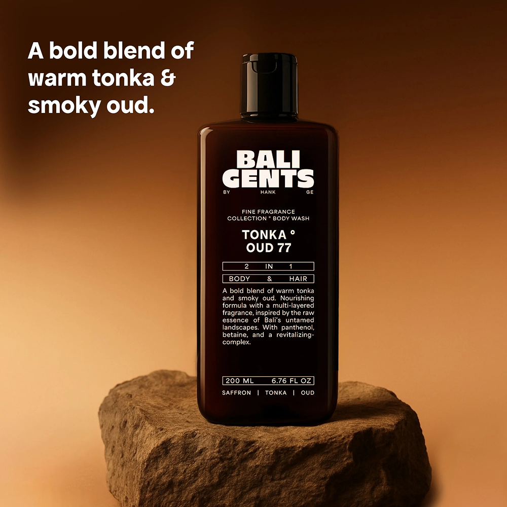 Bali Gents Bodywash Tonka Oud 77 200ml - Douchegel - Curly Nest Spain