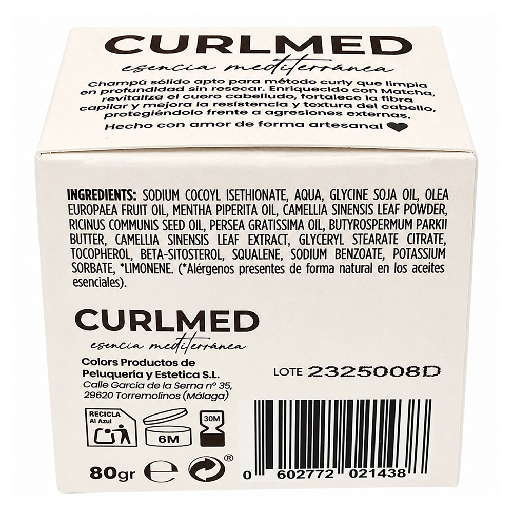 CurlMed Solid Shampoo Brittle Hair Matcha Tea 80g - Champú sólido - Curly Nest Spain