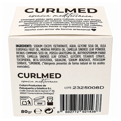 CurlMed Solid Shampoo Brittle Hair Matcha Tea 80g - Champú sólido - Curly Nest Spain