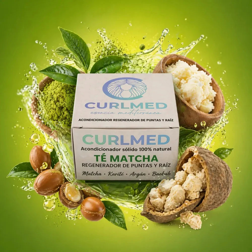 CurlMed Solid Shampoo Brittle Hair Matcha Tea 80g - Champú sólido - Curly Nest Spain