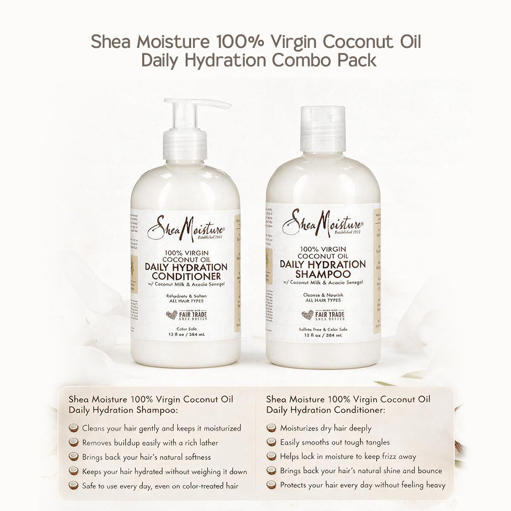 Shea Moisture 100% Virgin Coconut Oil Daily Hydration Combo Pack - All - Curly Nest Spain