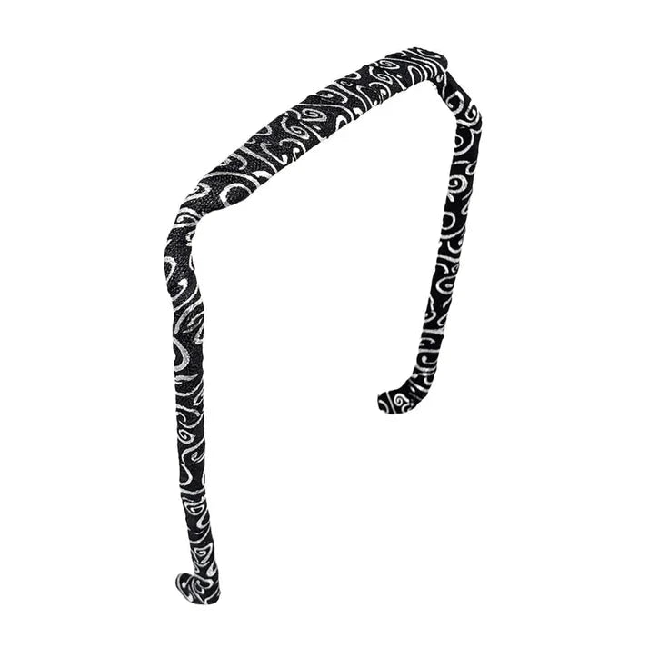 Zazzy Bandz Swirls of Silver on Black - Diademas - Curly Nest Spain