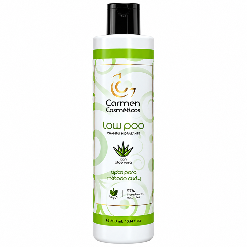 Carmen Cosmetics Low-Poo Vegan Curly Shampoo 300ml - Champú limpiador - Curly Nest Spain
