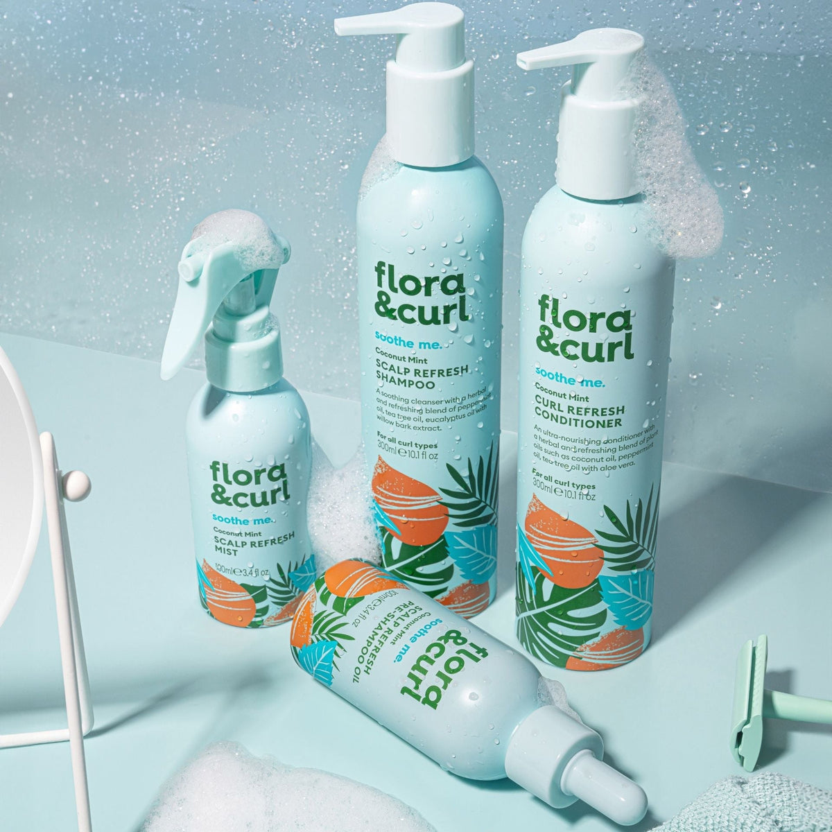 Flora &amp; Curl Soothe Me Coconut Mint Scalp Refresh Pre-Shampoo Oil 100ml - Aceite capilar - Curly Nest Spain