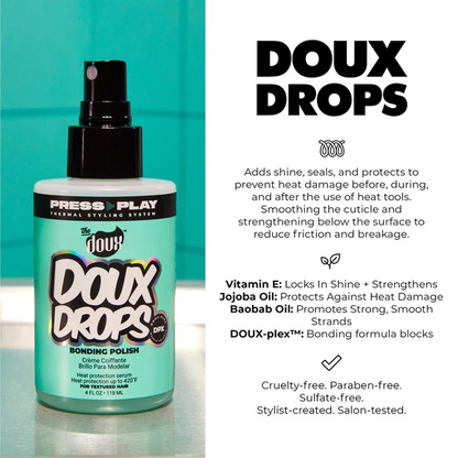 The Doux Press Play Drops Bonding Polish 4oz - Protector térmico - Curly Nest Spain