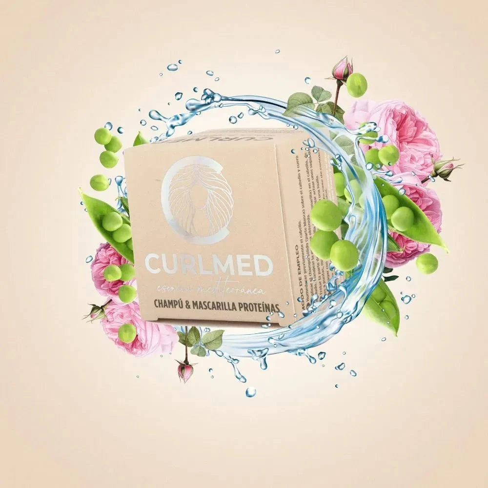 CurlMed Solid Shampoo + Mask Protein All Hair Types 70g - Cuidado proteico - Curly Nest Spain