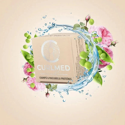 CurlMed Solid Shampoo + Mask Protein All Hair Types 70g - Cuidado proteico - Curly Nest Spain