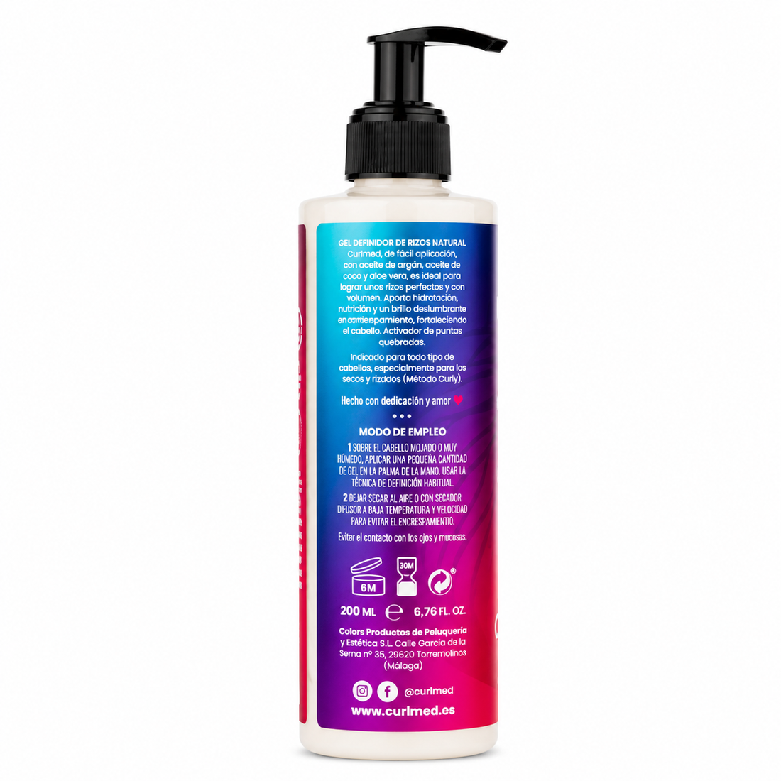 CurlMed Liquid Defining Gel for Curls 200ml - Styling Gel - Curly Nest Spain