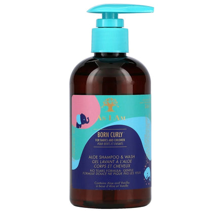 As I Am Born Curly Aloe Shampoo &amp; Wash 240ml - Champú Suave - Curly Nest Spain