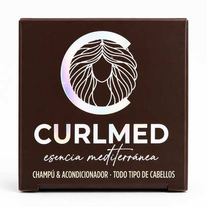 CurlMed Solid Shampoo + Conditioner for All Hair Types 70g - Champú y acondicionador 2 en 1 - Curly Nest Spain