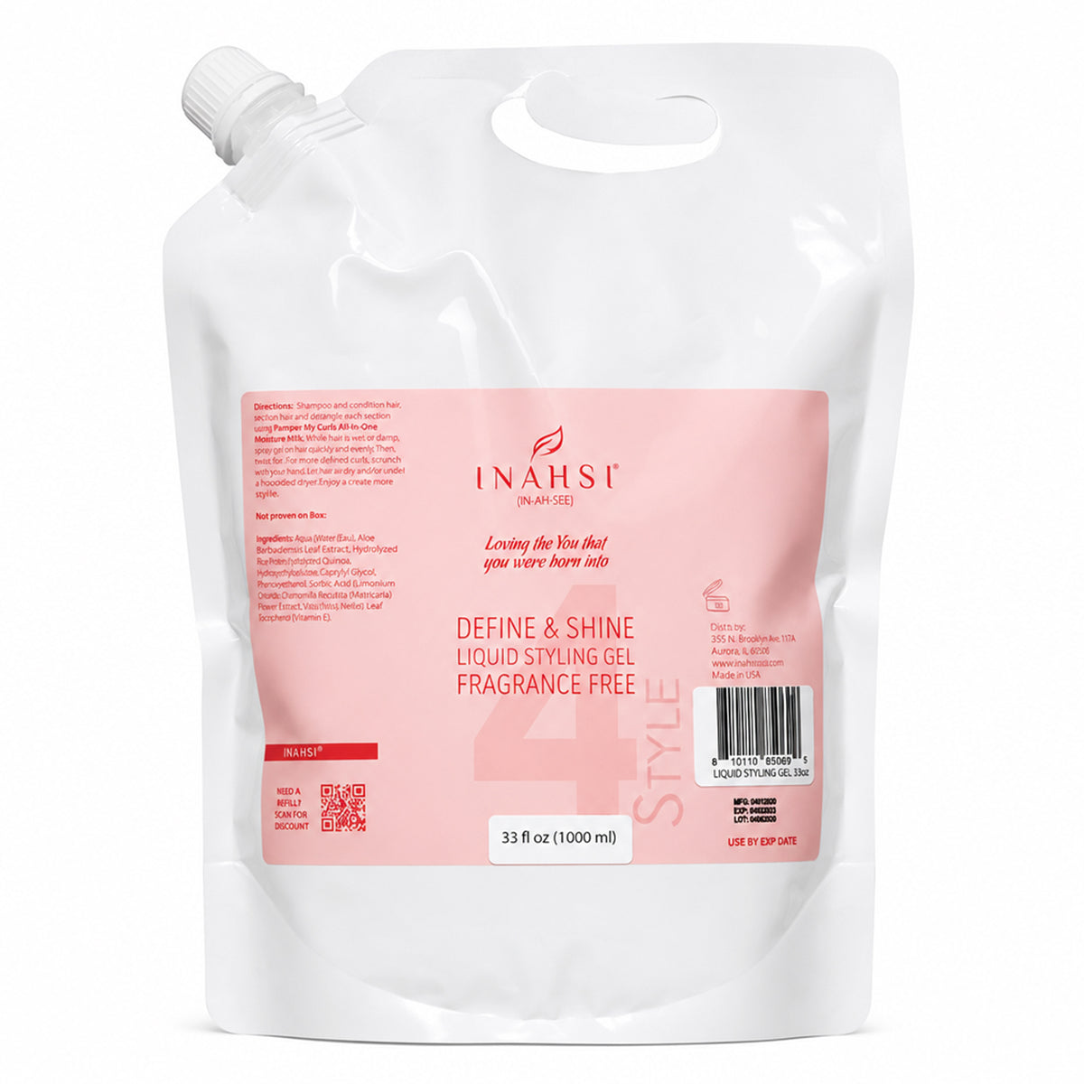 Inahsi Naturals Define &amp; Shine Liquid Styling Gel Fragrance-Free