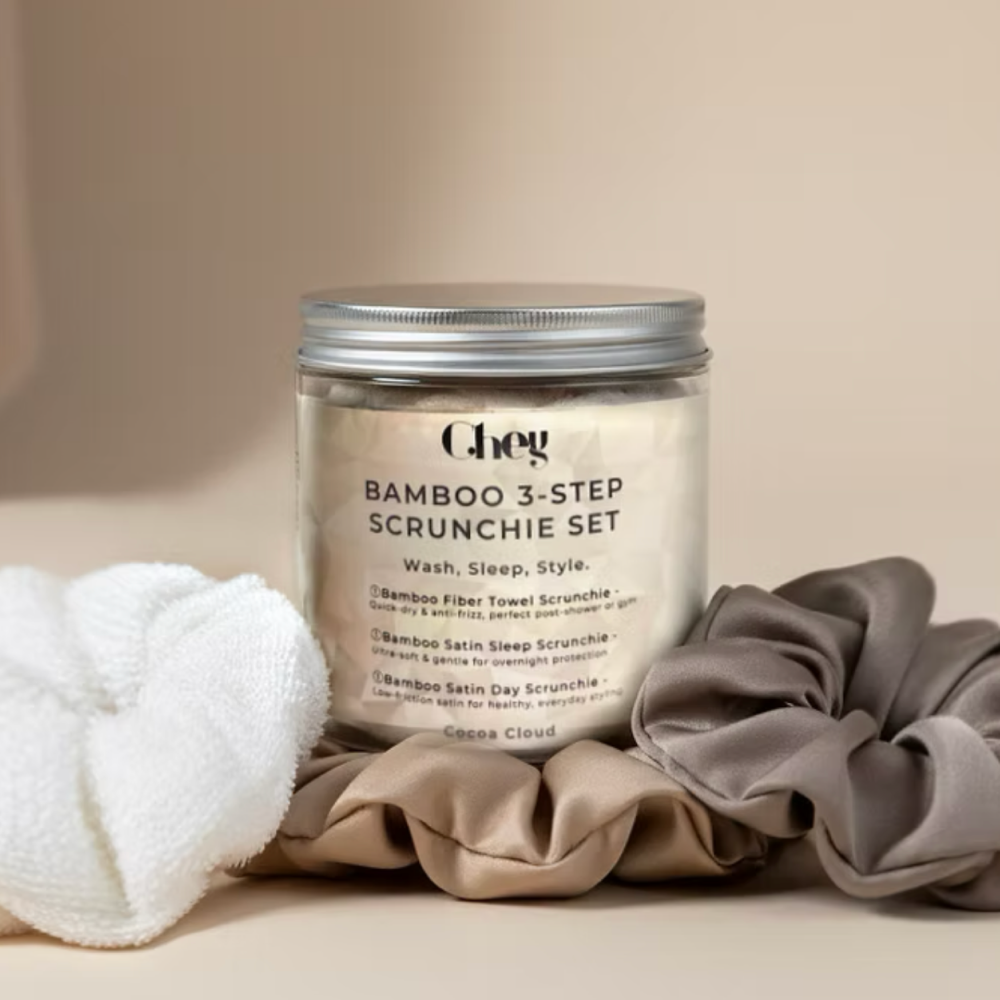 Chey Haircare Bamboo Satin Scrunchie Set - Juego de accesorios - Curly Nest Spain