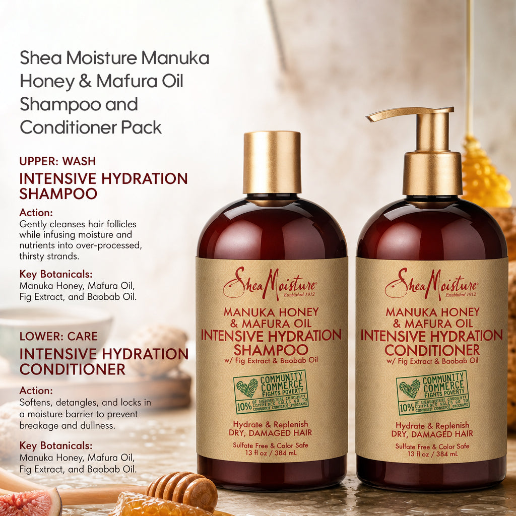 Shea Moisture Manuka Honey &amp; Mafura Oil Shampoo and Conditioner Pack - All - Curly Nest Spain