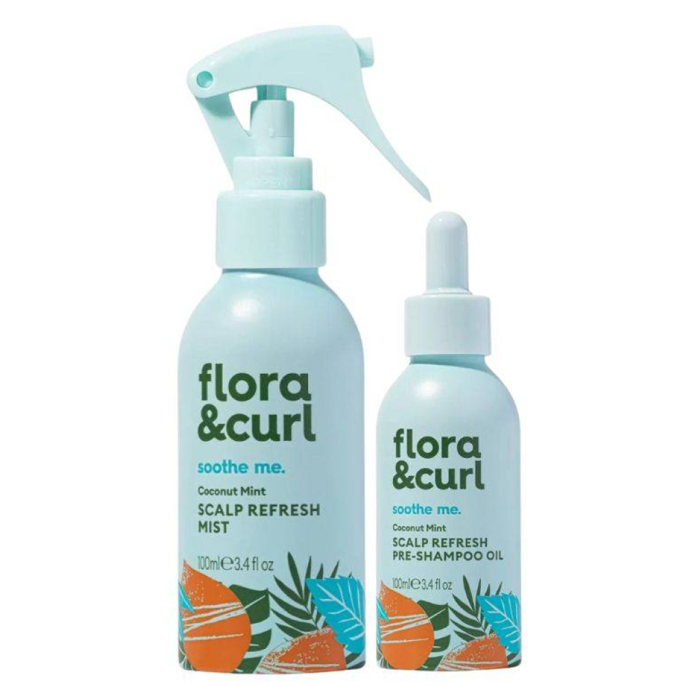 Flora &amp; Curl Coconut Mint Scalp Refresh Pre &amp; Post Shower Treatment Duo - Set de cuidado capilar - Curly Nest Spain