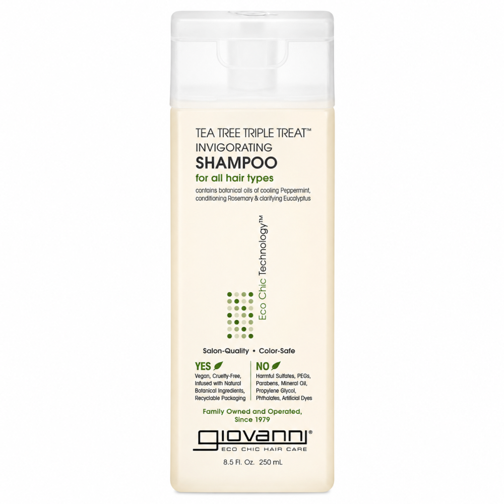 Giovanni Eco Chic Tea Tree Triple Treat Invigorating Shampoo - Champú de limpieza profunda - Curly Nest Spain