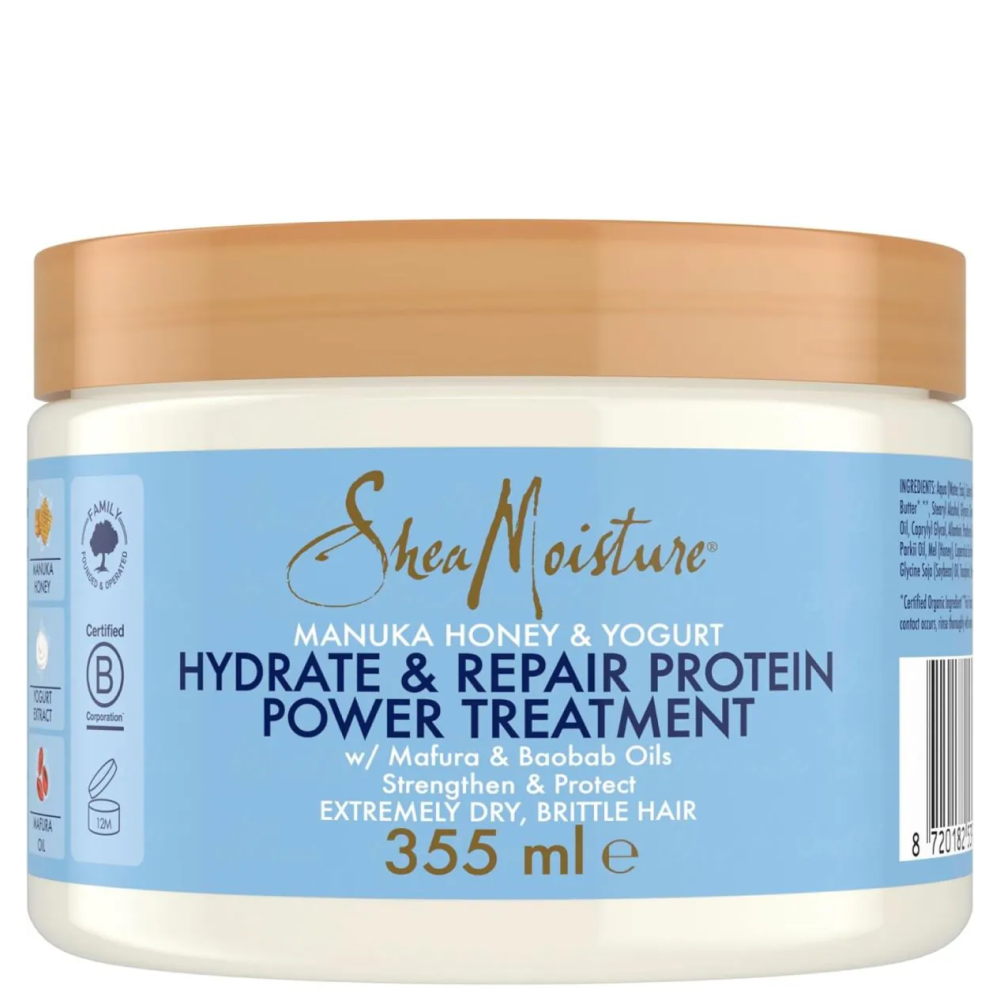 Shea Moisture Manuka Honey &amp; Yogurt Hydrate + Repair Protein Power Treatment 355ml - Cuidado de proteínas - Curly Nest Spain