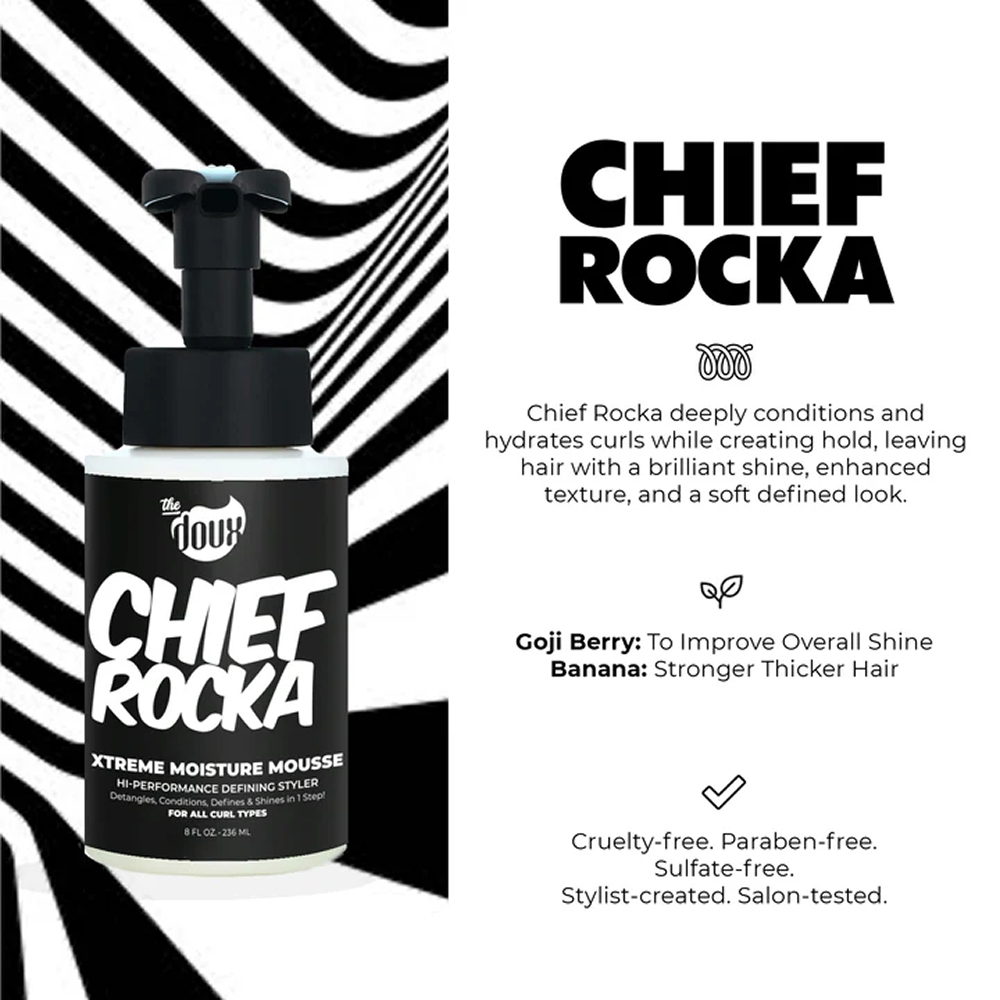 The Doux Chief Rocka Xtreme Mousse 8oz - Espuma Fijadora - Curly Nest Spain