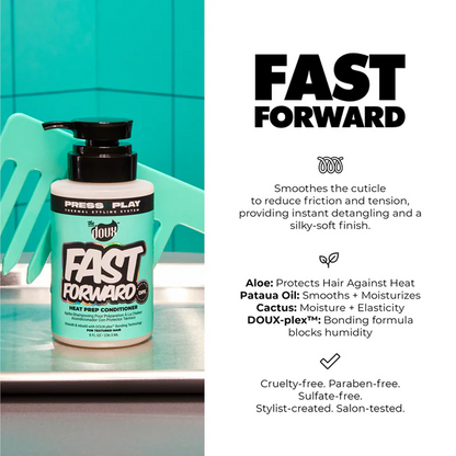 The Doux Press Play Fast Forward Heat Prep Conditioner 236ml - Protector térmico - Curly Nest Spain