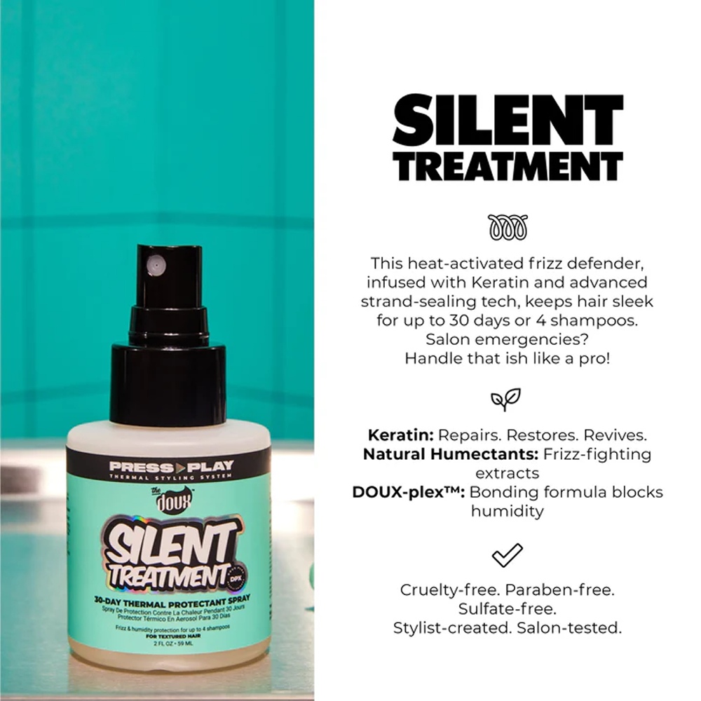 The Doux Press Play Silent Treatment 30 Day Anti-Humidity Treatment 59ml - Protector térmico - Curly Nest Spain