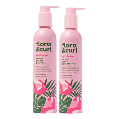 Flora &amp; Curl Hydrate Me Rose Water Cleansing Duo - Set de cuidado capilar - Curly Nest Spain