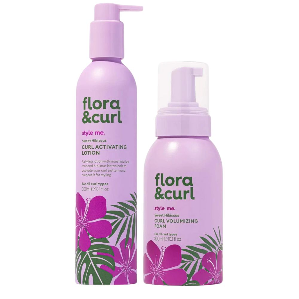 Flora &amp; Curl Sweet Hibiscus Pack - Set de cuidado capilar - Curly Nest Spain