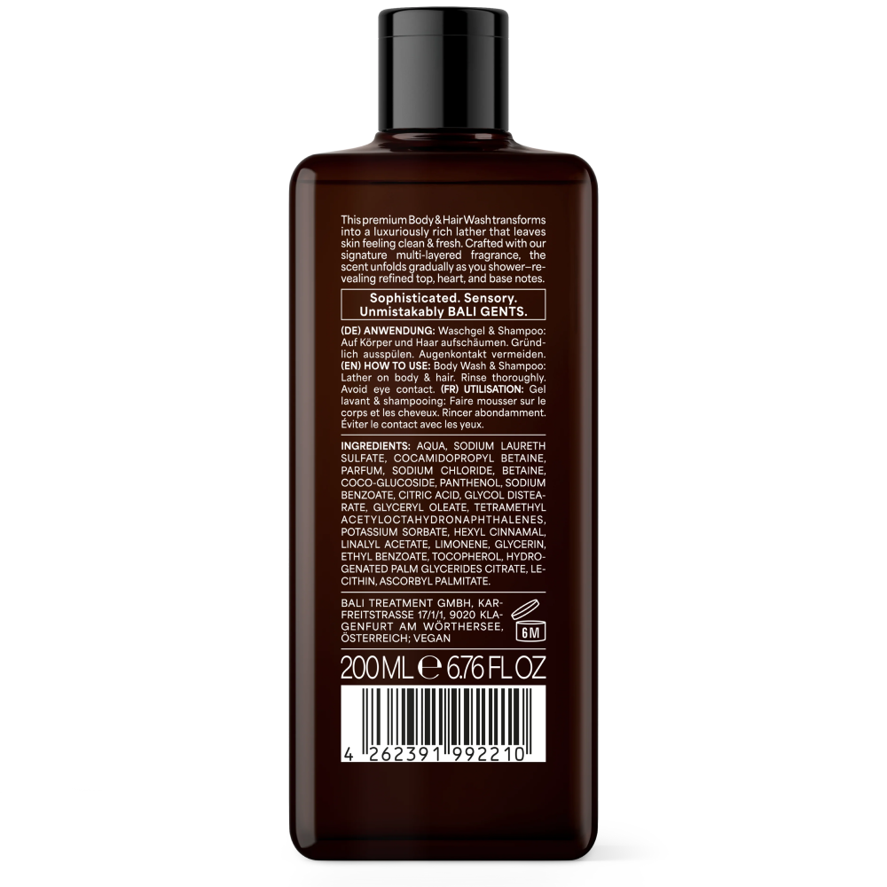 Bali Gents Bodywash Tonka Oud 77 200ml - Douchegel - Curly Nest Spain