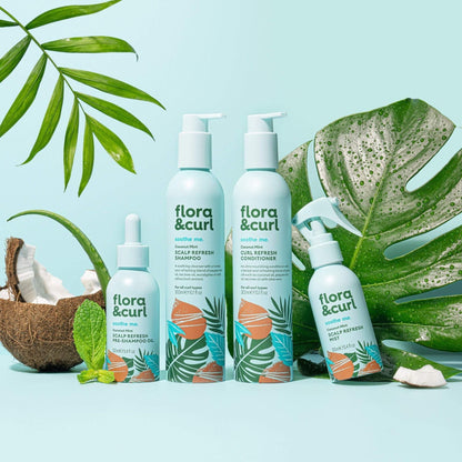 Flora &amp; Curl Soothe Me Coconut Mint Scalp Refresh Pre-Shampoo Oil 100ml - Aceite capilar - Curly Nest Spain