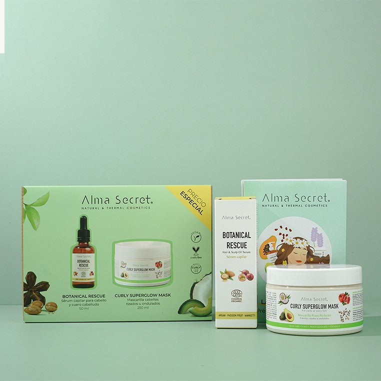 Alma Secret Pack Regalo: Botanical Rescue + Mask Curly - Set de cuidado capilar - Curly Nest Spain