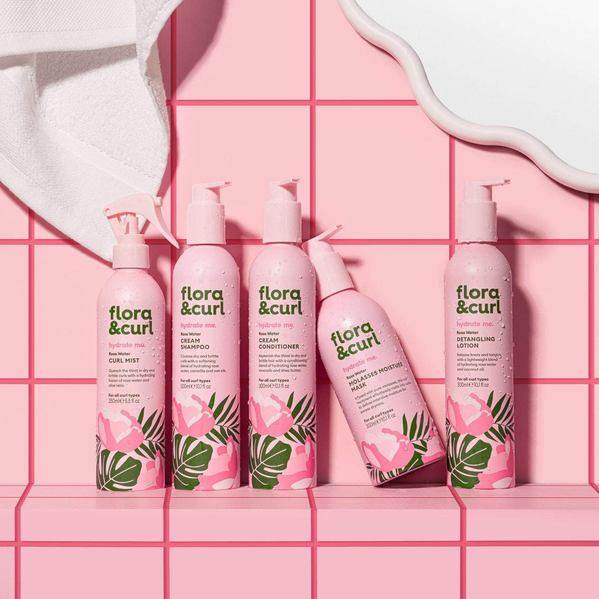 Flora &amp; Curl Hydrate Me Rose Water Cream Conditioner 300ml - Acondicionador hidratante - Curly Nest Spain